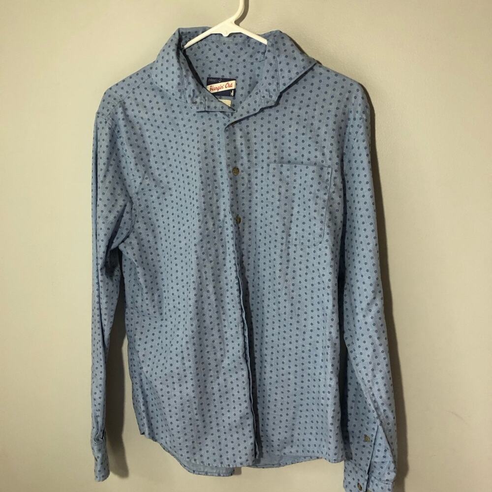 Johnnie-O hanging out mens S long sleeve blue casual button down shirt cotton